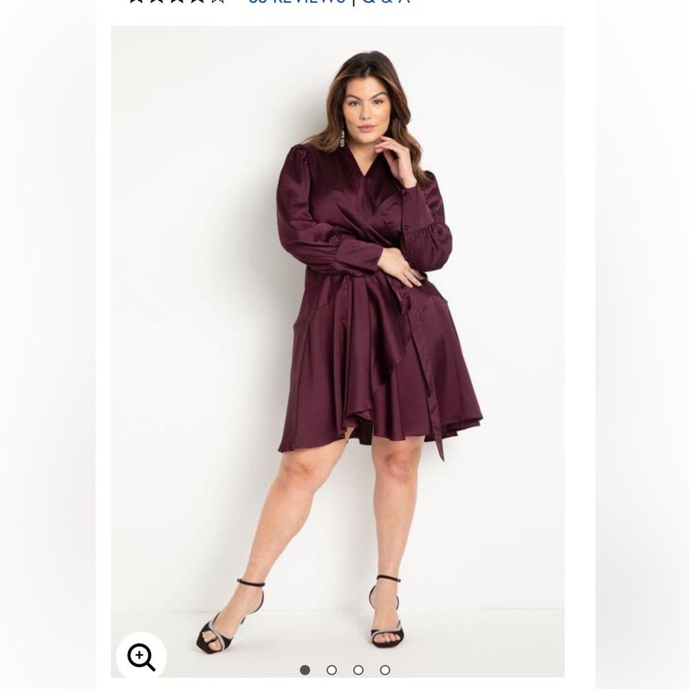 Eloquii Mini Satin Wrap Dress